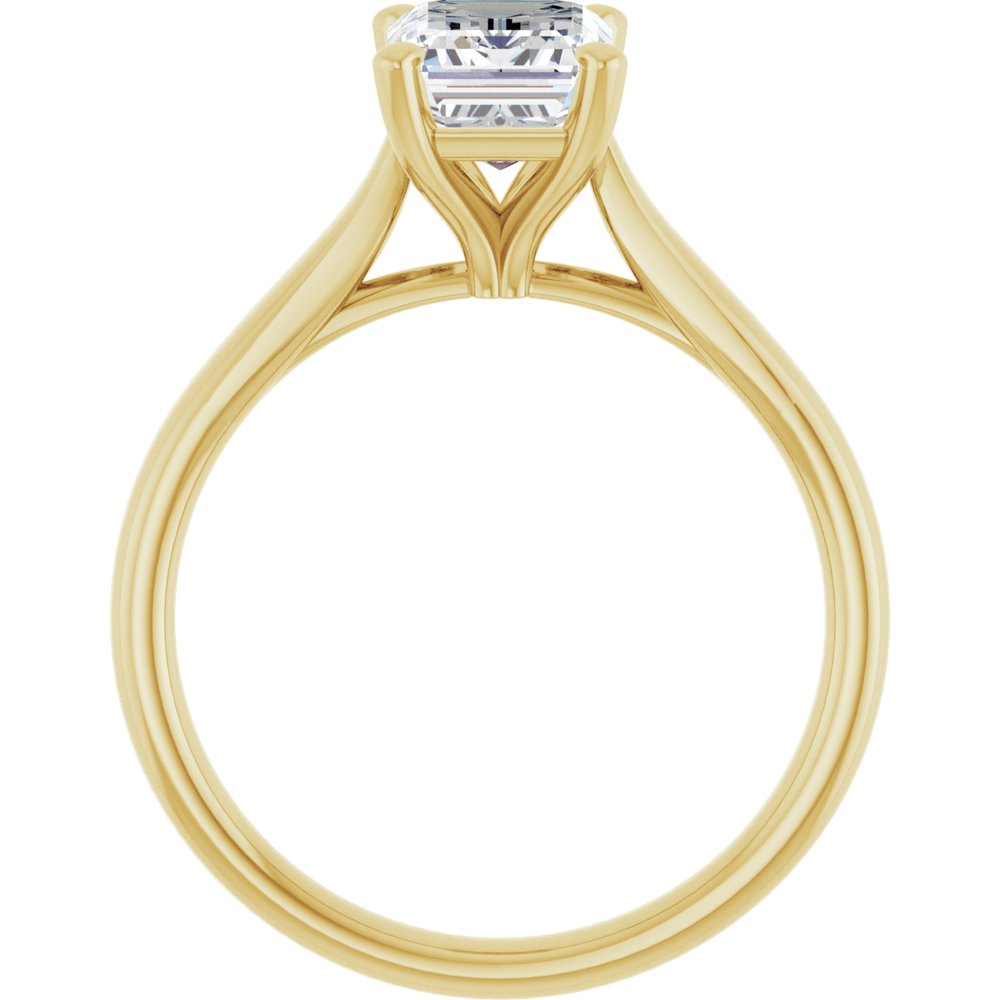 Emerald Diamond Solitaire Engagement Ring