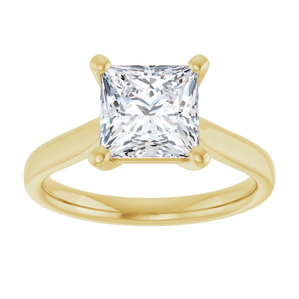 Square Diamond Solitaire Engagement Ring