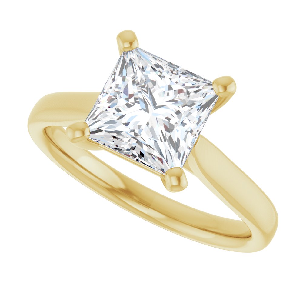 Square Diamond Solitaire Engagement Ring