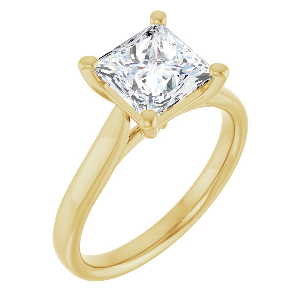 Square Diamond Solitaire Engagement Ring