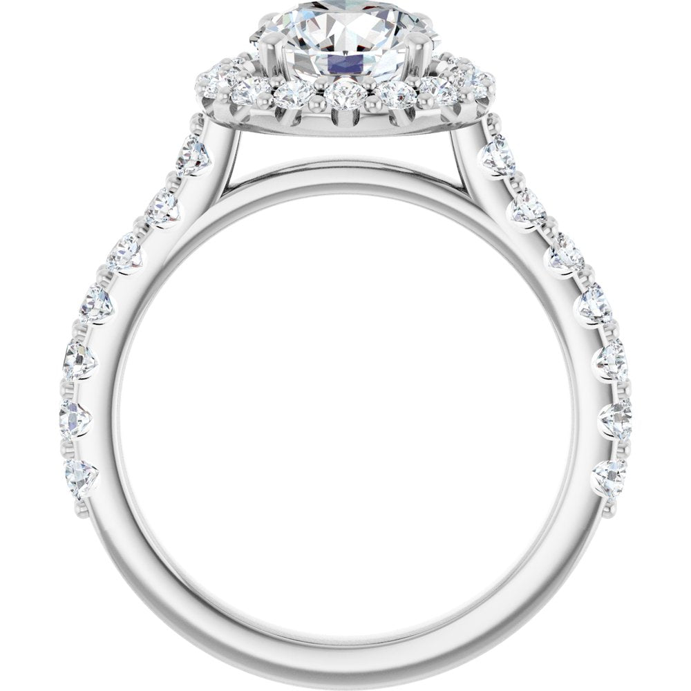 Round Diamond Halo Engagement Ring