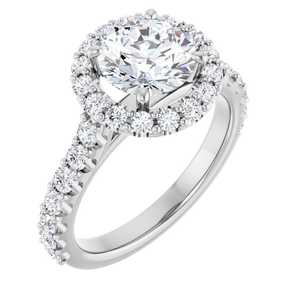 Round Diamond Halo Engagement Ring