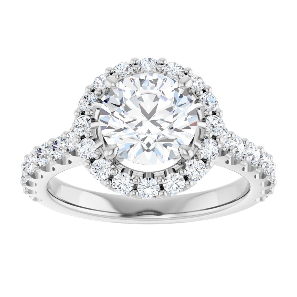 Round Diamond Halo Engagement Ring