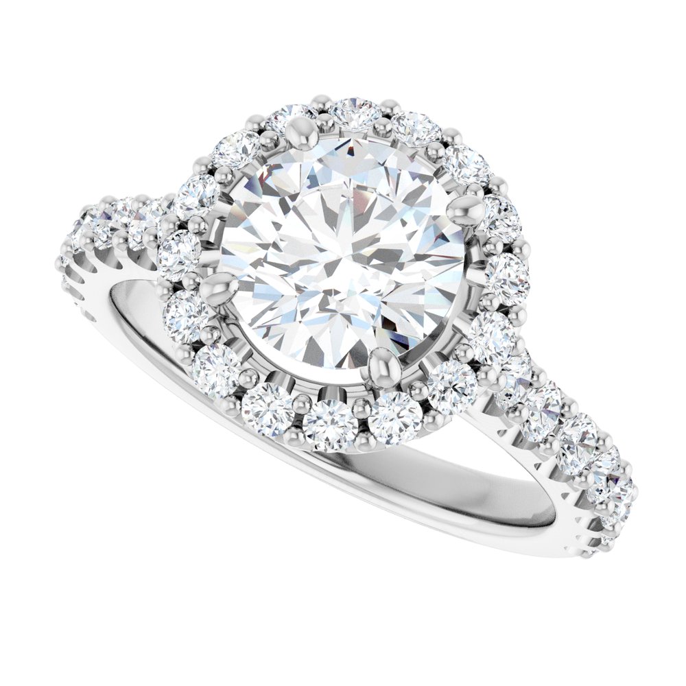 Round Diamond Halo Engagement Ring