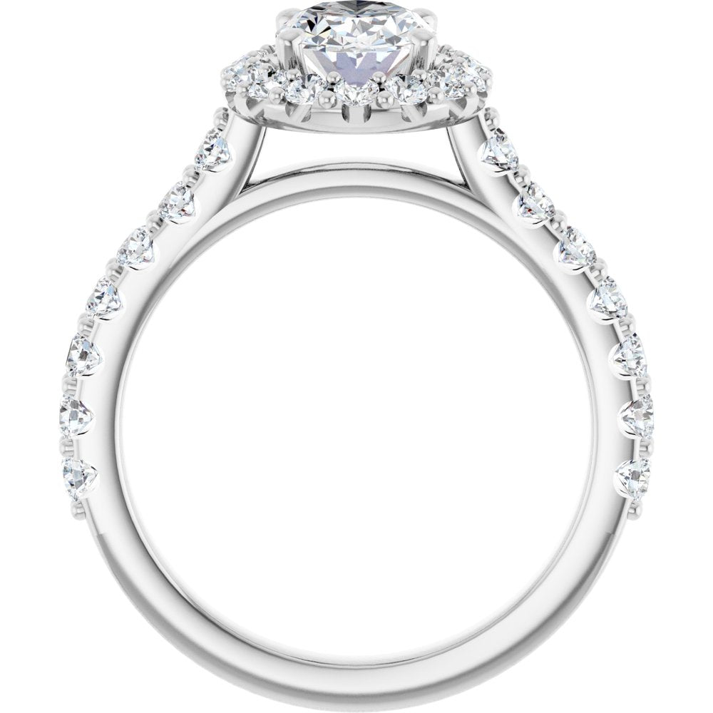 Oval Diamond Halo Engagement Ring