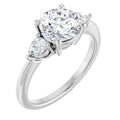 Round Diamond Three Stone Engagement Ring