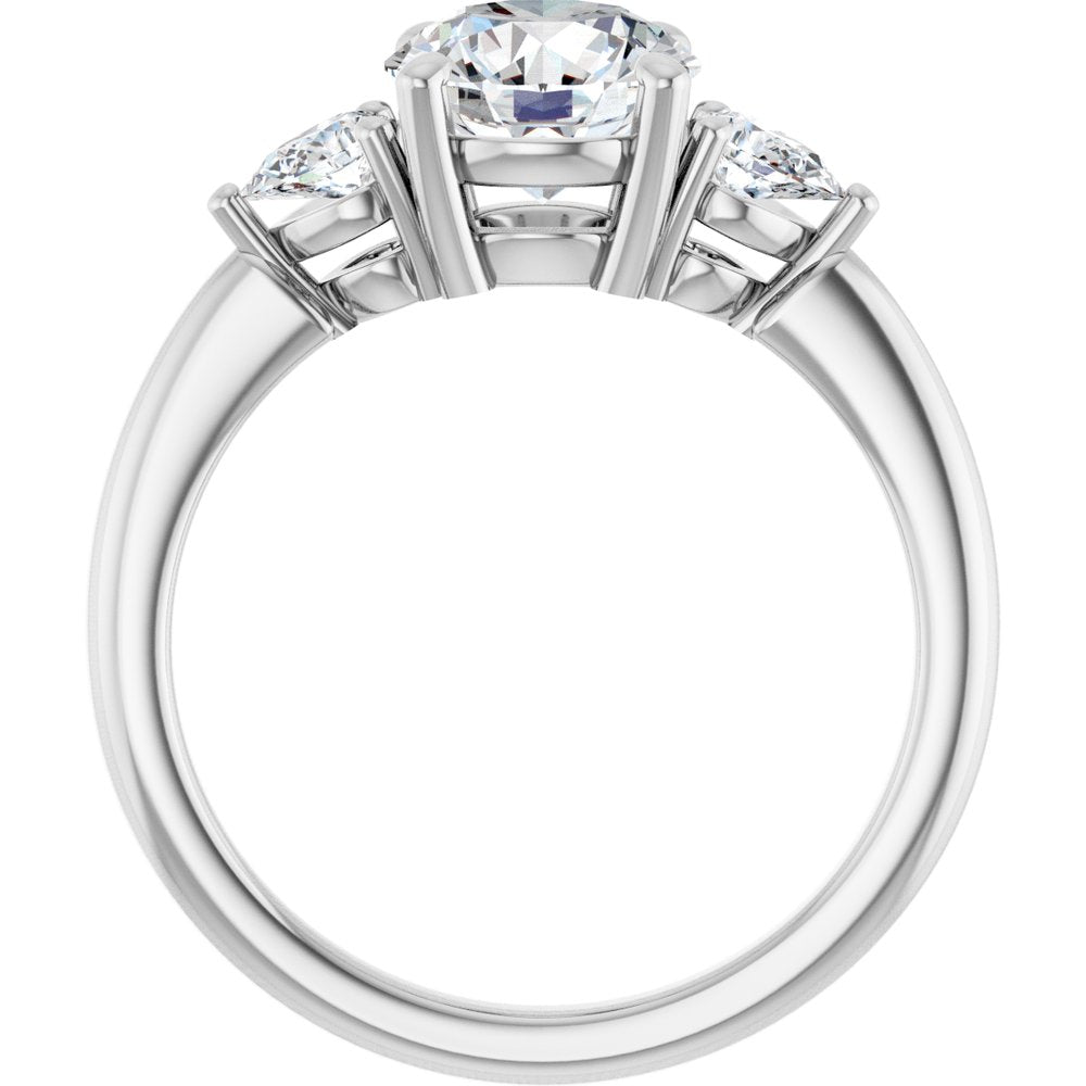 Round Diamond Three Stone Engagement Ring