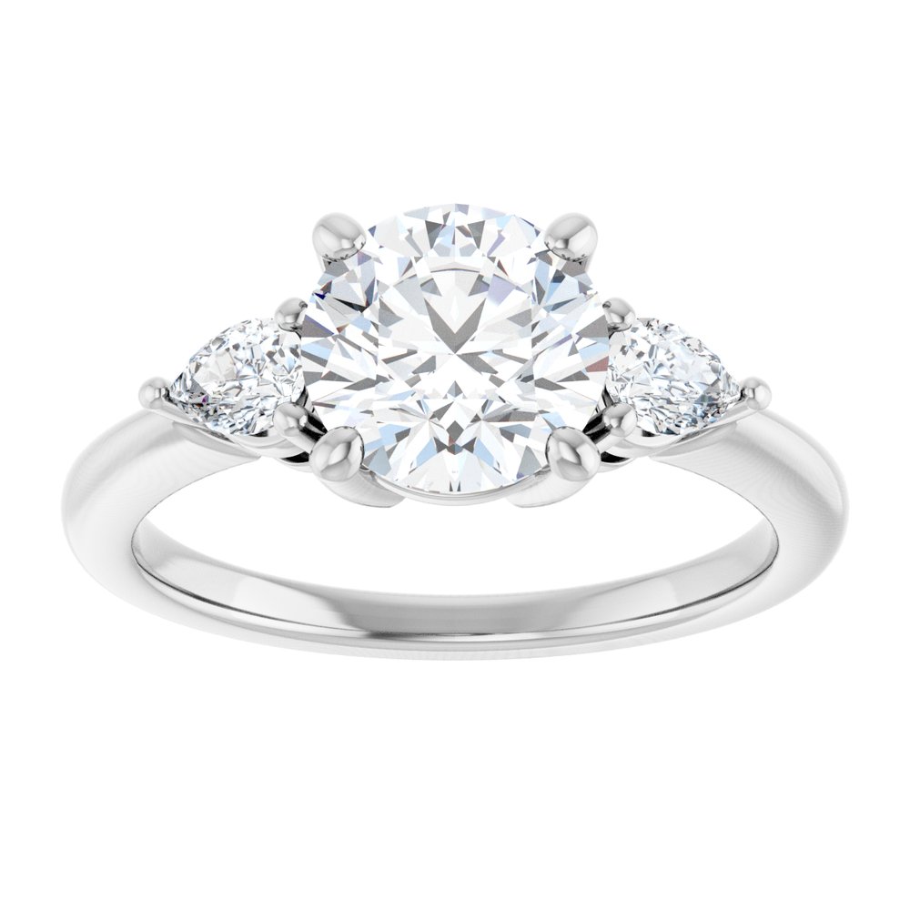 Round Diamond Three Stone Engagement Ring