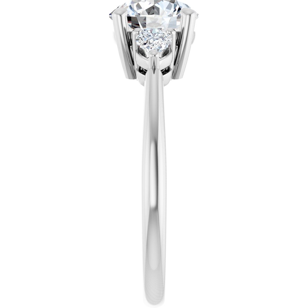 Round Diamond Three Stone Engagement Ring