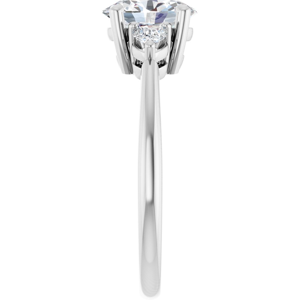 Oval Diamond Three Stone Engagement Ring