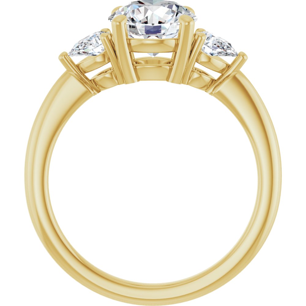 Round Diamond Three Stone Engagement Ring