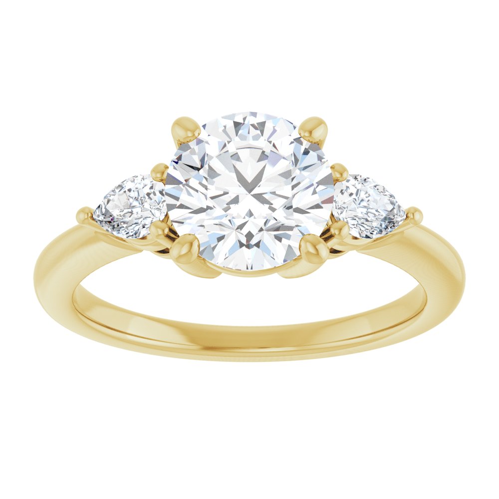 Round Diamond Three Stone Engagement Ring