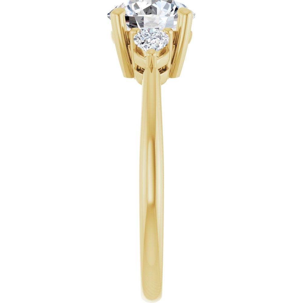 Round Diamond Three Stone Engagement Ring