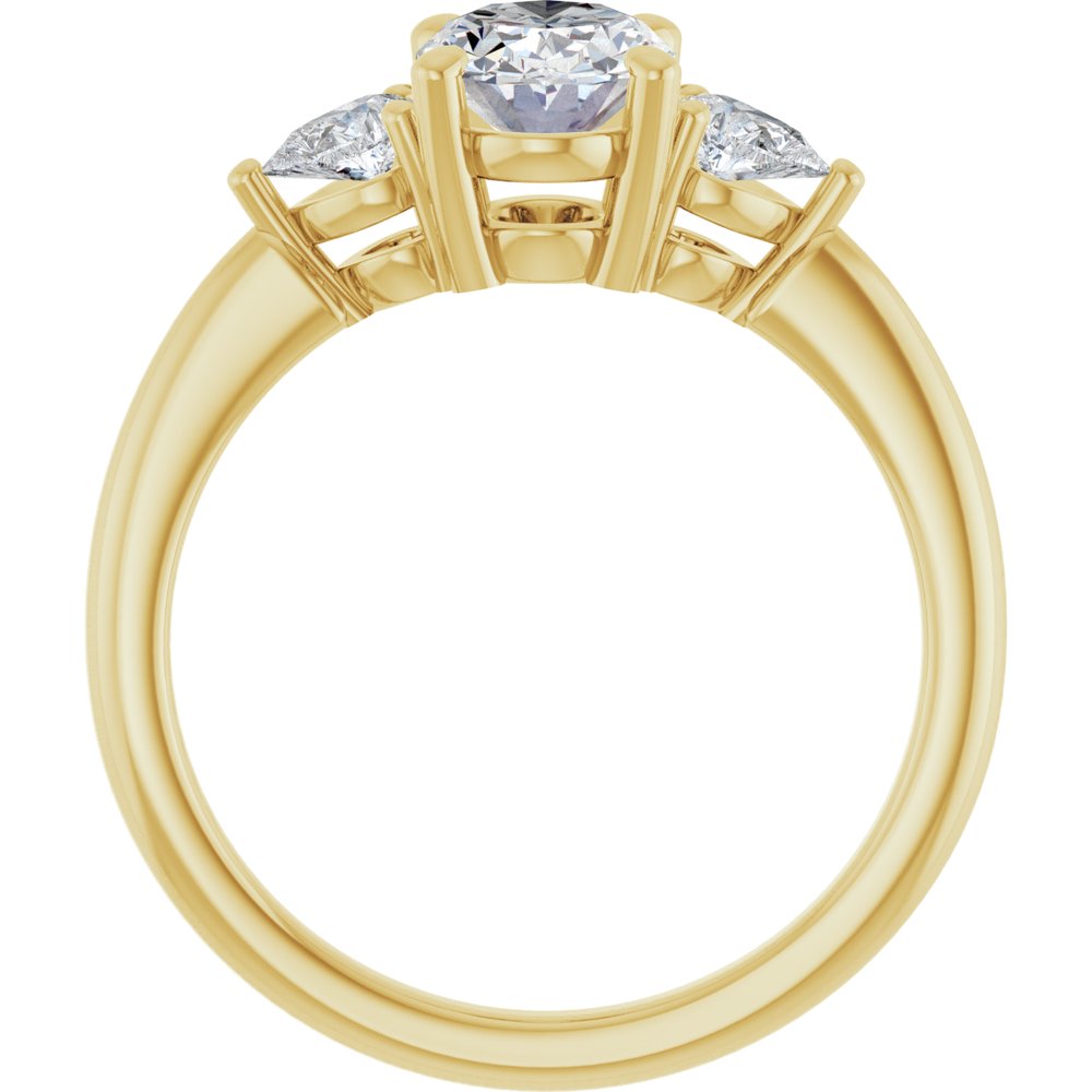 Oval Diamond Three Stone Engagement Ring