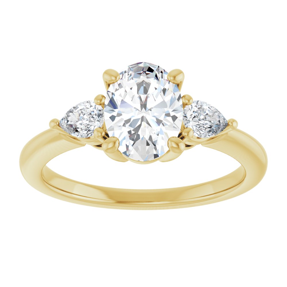 Oval Diamond Three Stone Engagement Ring