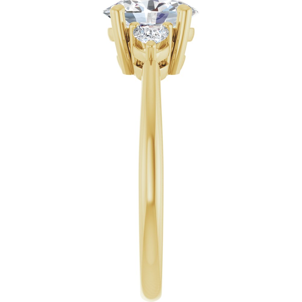 Oval Diamond Three Stone Engagement Ring