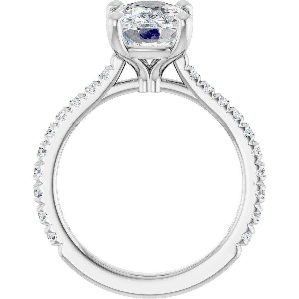 Cushion Cut Diamond Pavé Engagement Ring