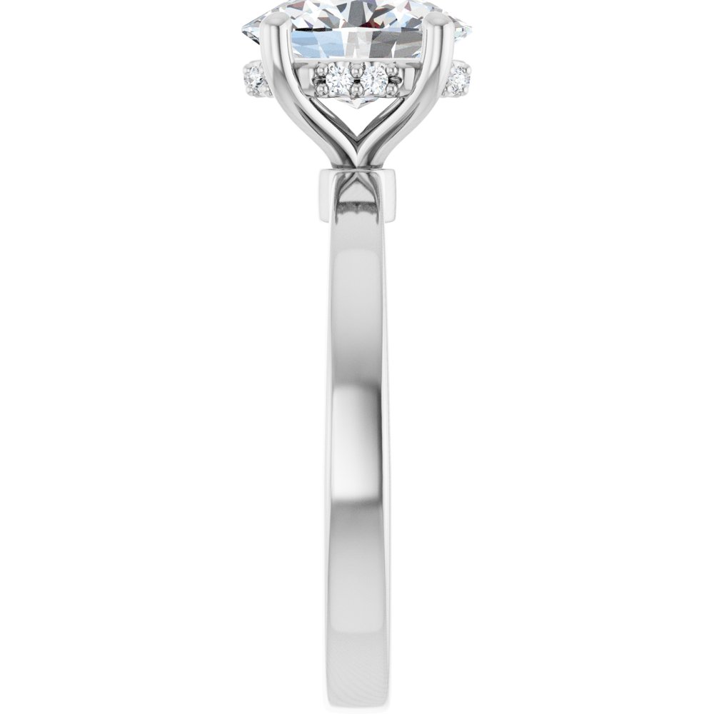 Oval Hidden Halo Diamond Engagement Ring