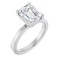 Emerald Hidden Halo Diamond Engagement Ring