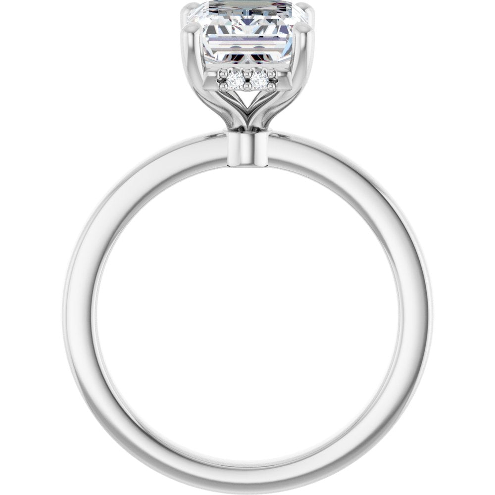 Emerald Hidden Halo Diamond Engagement Ring