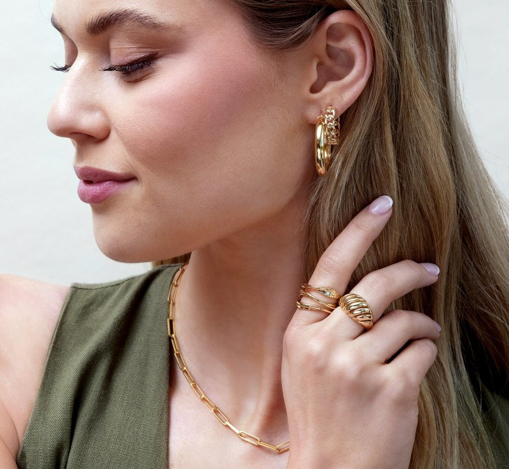 Chain Link Hoop Earrings