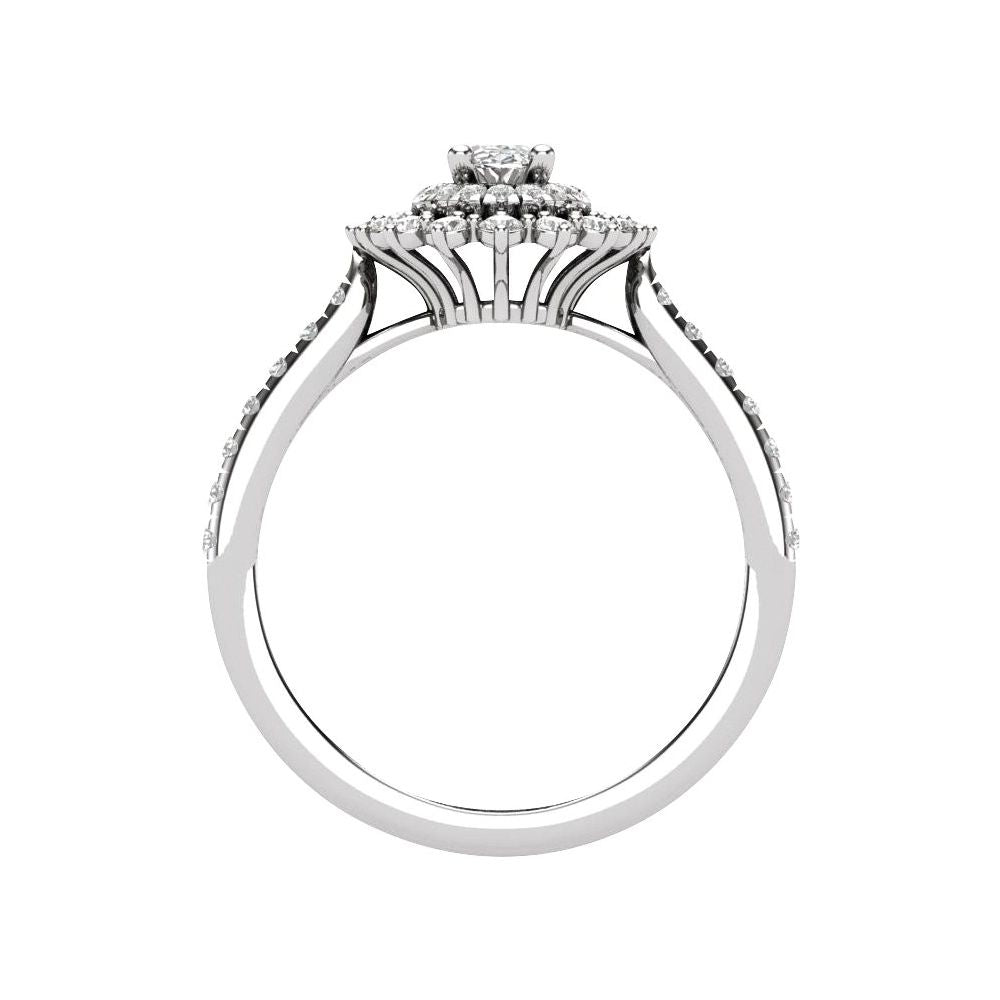 Oval Halo Diamond Cluster Engagement Ring
