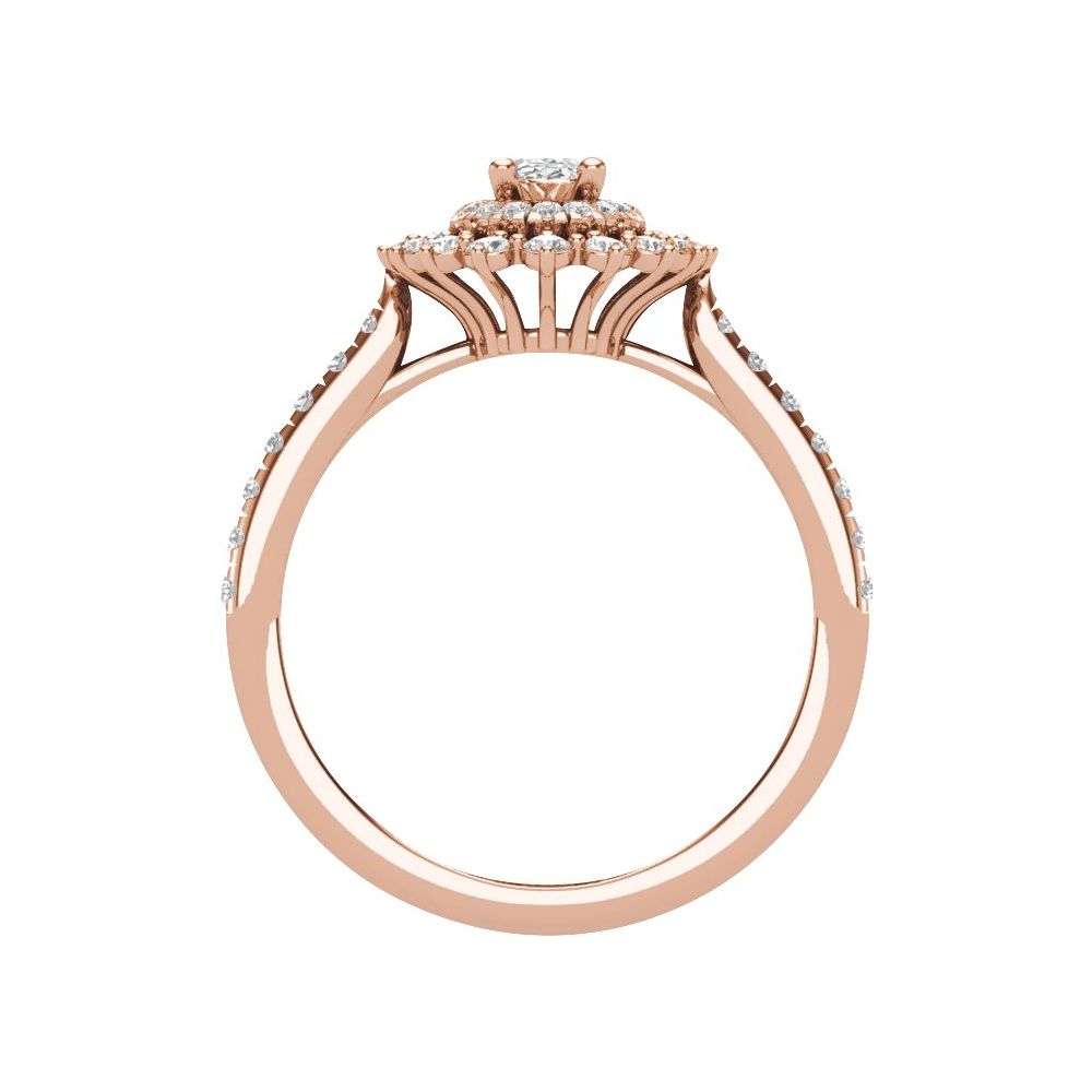 Oval Halo Diamond Cluster Engagement Ring