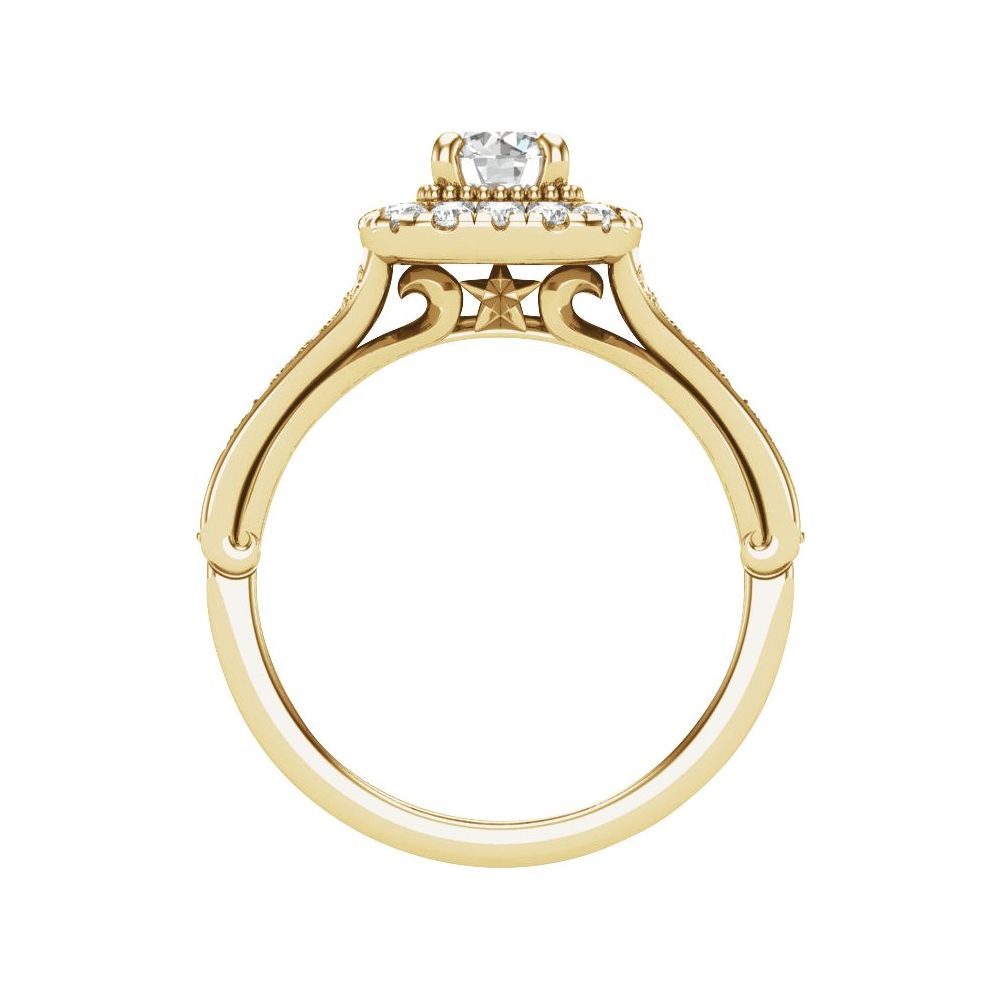 Round Diamond Double Halo Engagement Ring