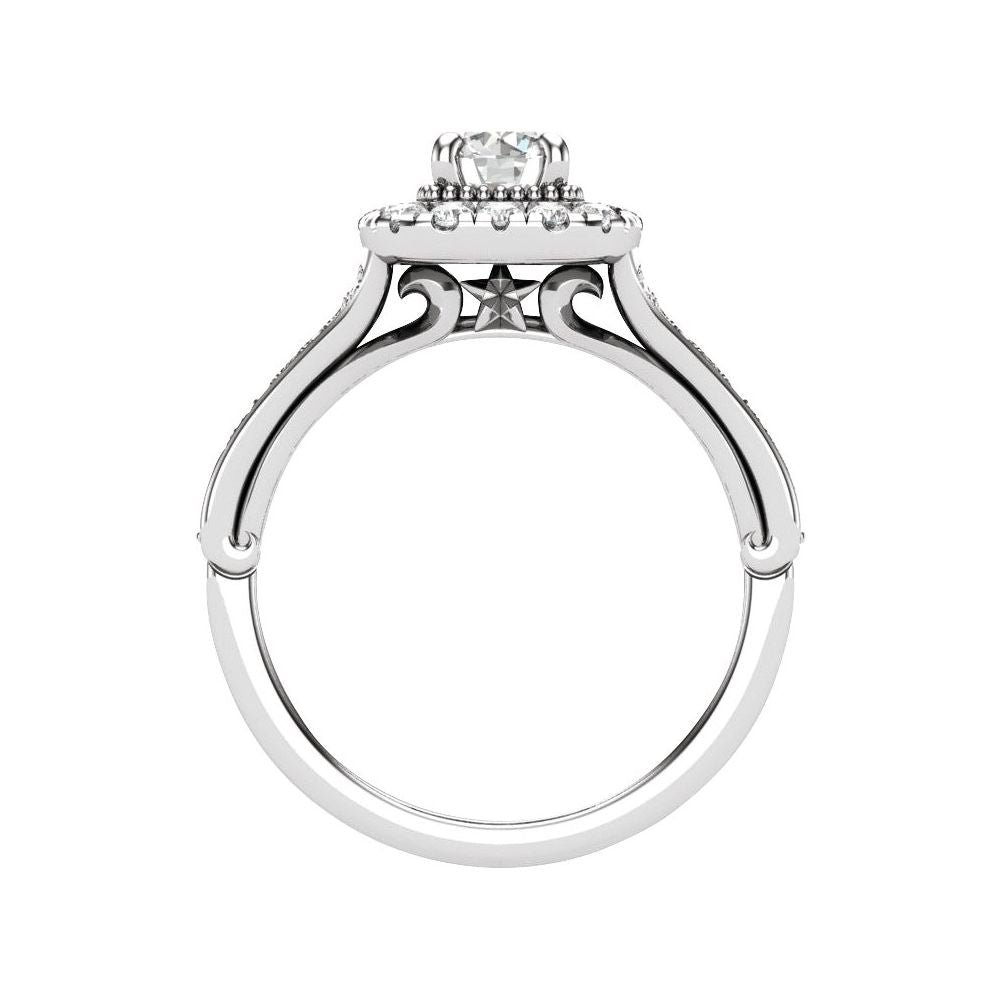 Round Diamond Double Halo Engagement Ring