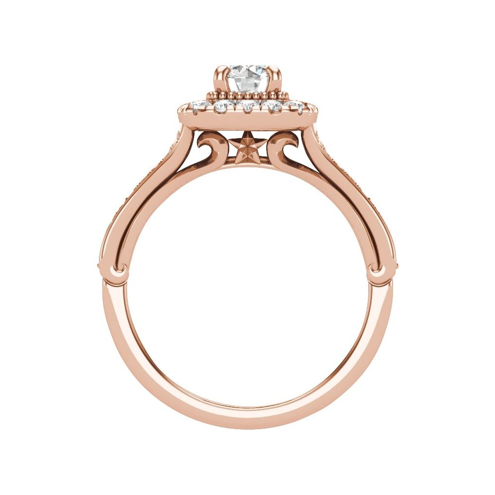 Round Diamond Double Halo Engagement Ring