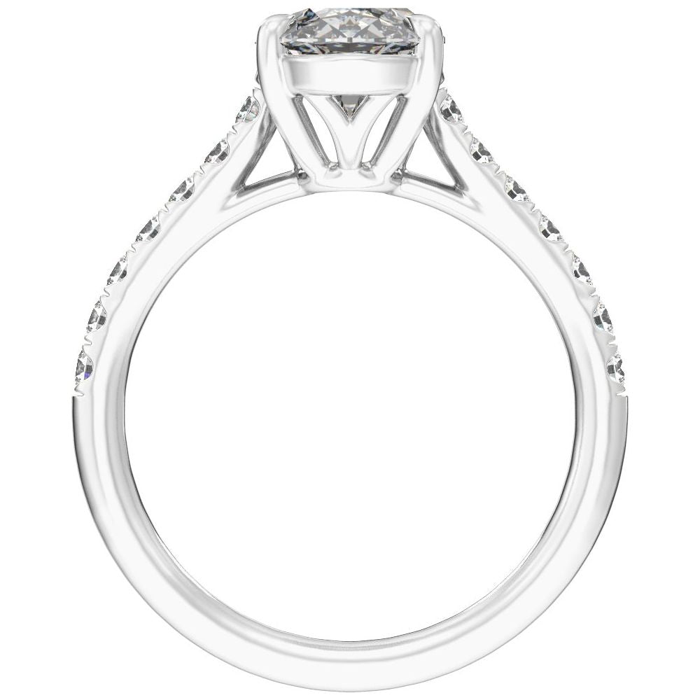 Oval Diamond Accented Engagement Ring