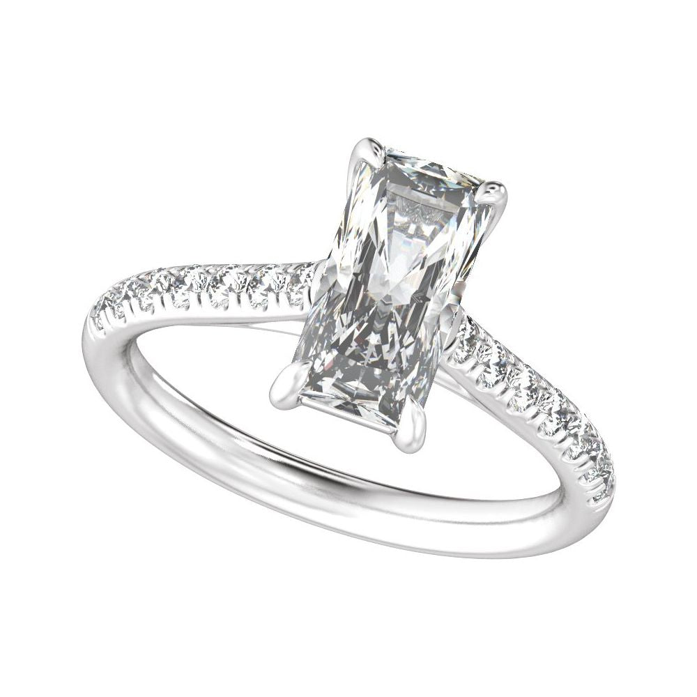 Radiant Diamond Accented Engagement Ring