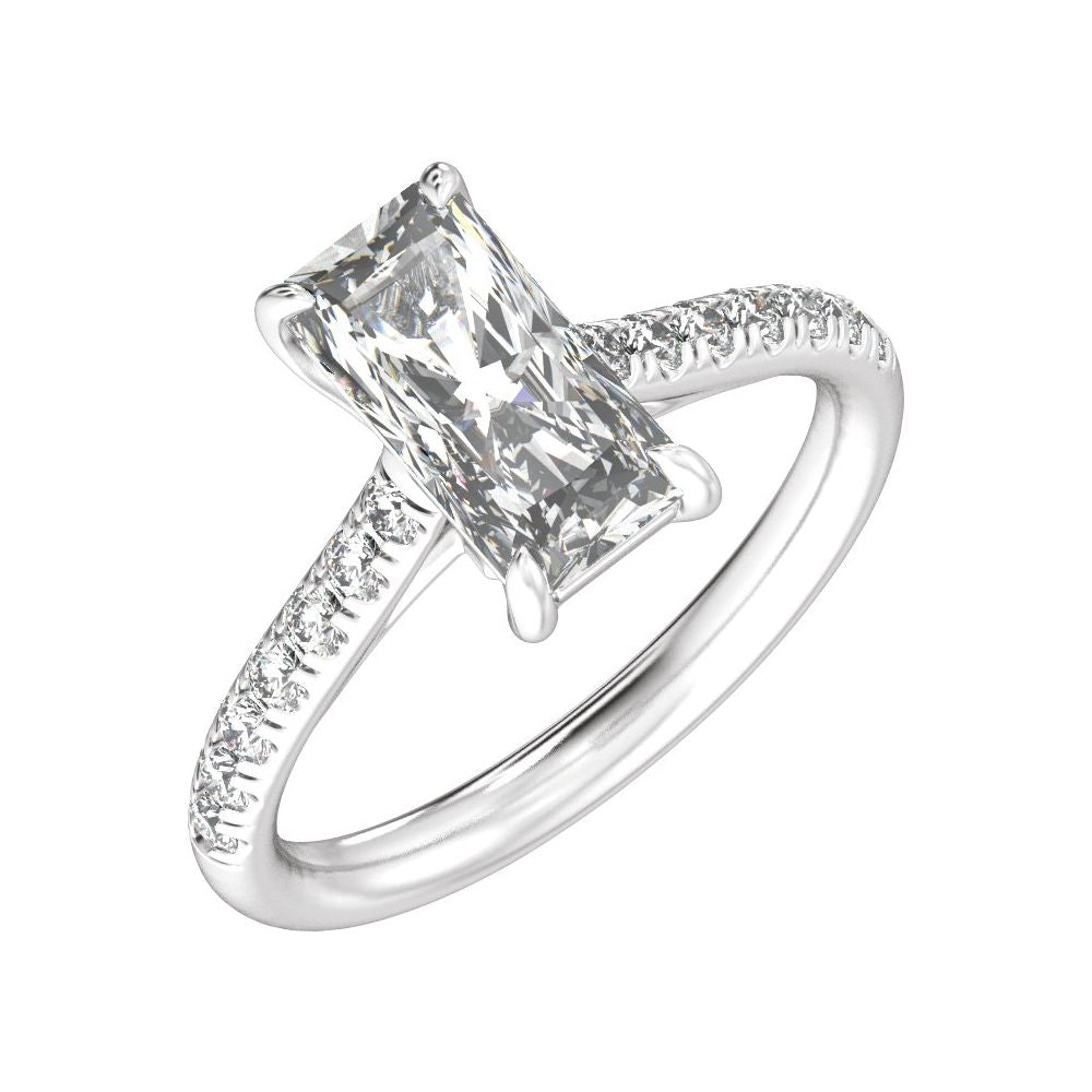 Radiant Diamond Accented Engagement Ring