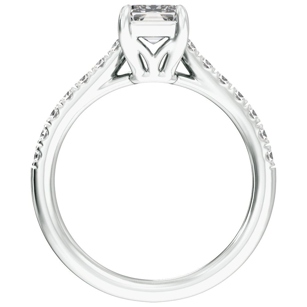 Radiant Diamond Accented Engagement Ring