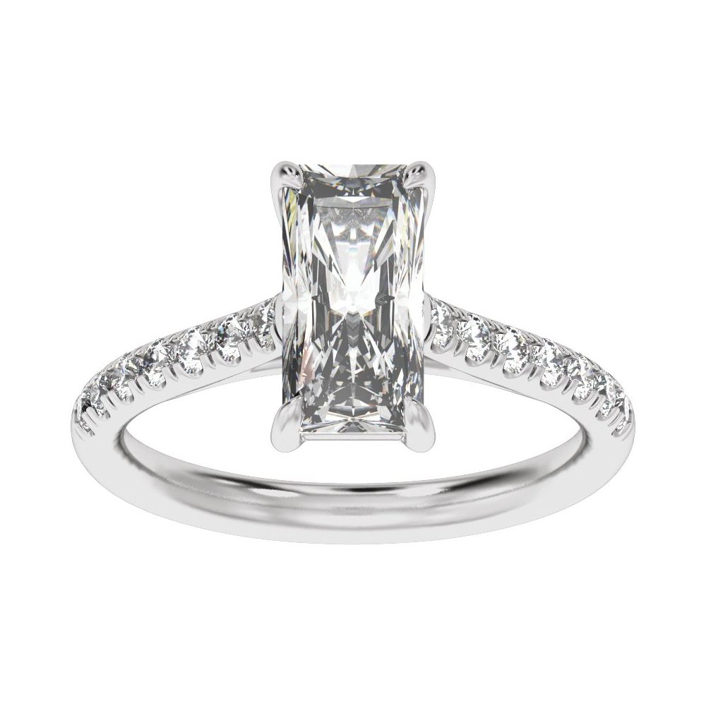 Radiant Diamond Accented Engagement Ring