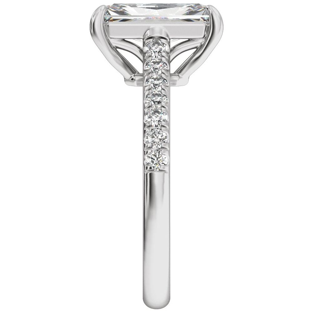 Radiant Diamond Accented Engagement Ring