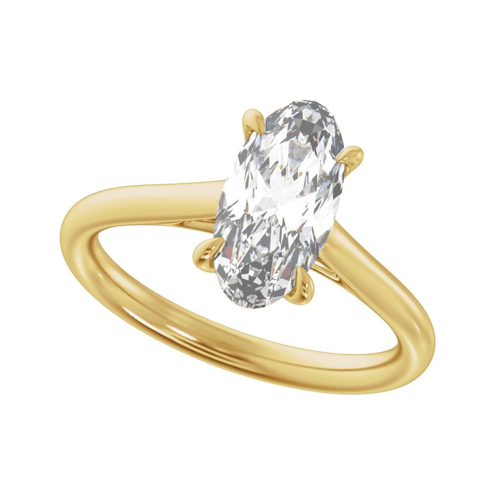 Prong Set Oval Diamond Engagement Ring