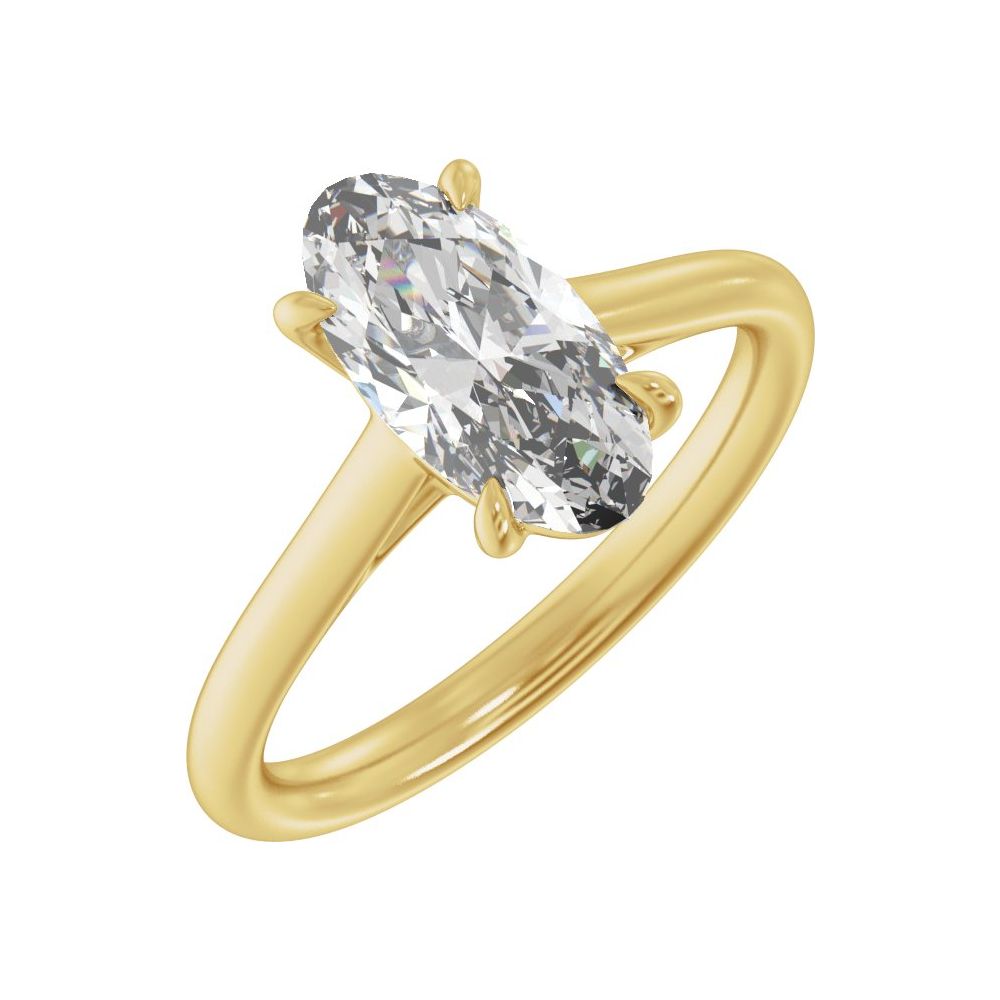 Prong Set Oval Diamond Engagement Ring