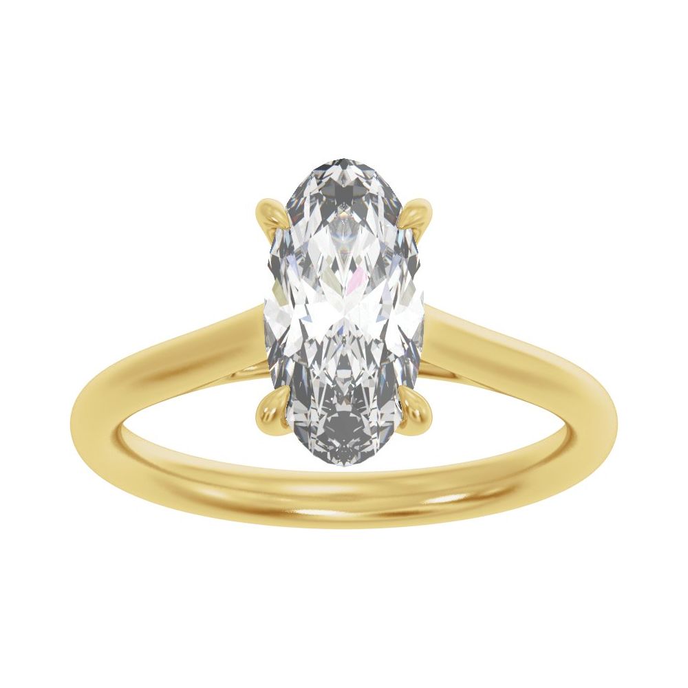 Prong Set Oval Diamond Engagement Ring