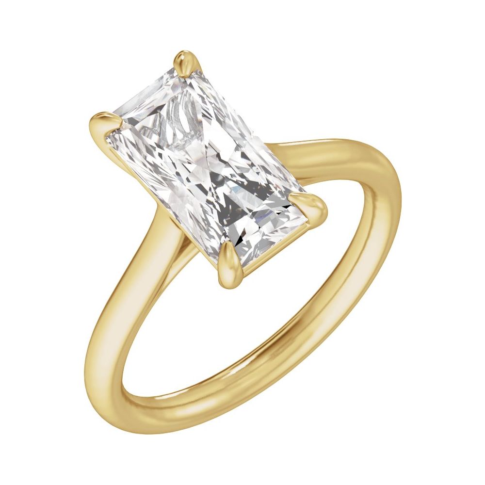 Prong Set Radiant Diamond Engagement Ring