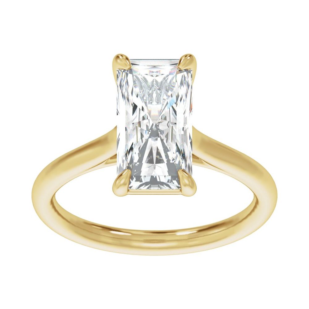 Prong Set Radiant Diamond Engagement Ring