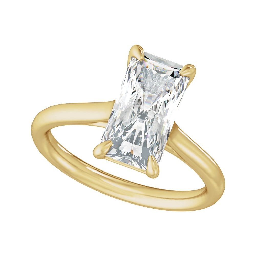Prong Set Radiant Diamond Engagement Ring
