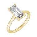 Prong Set Emerald Diamond Engagement Ring