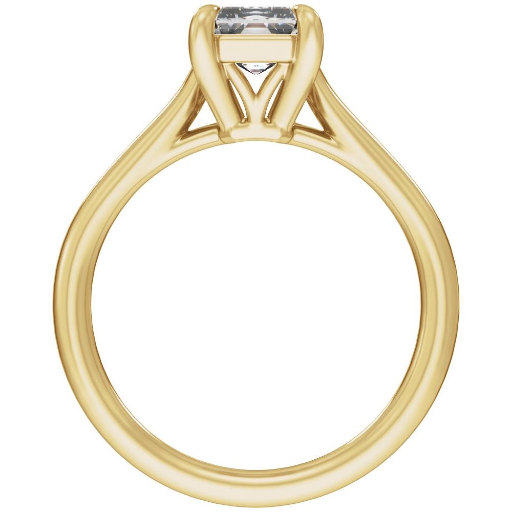 Prong Set Emerald Diamond Engagement Ring