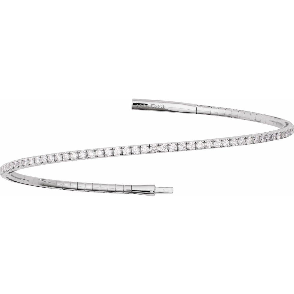 Flexible Diamond Bangle Bracelet