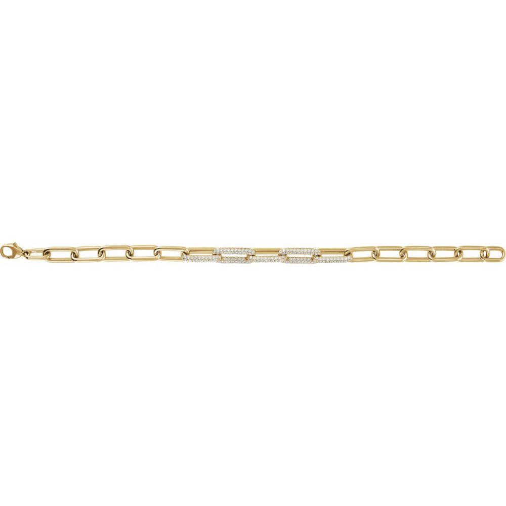 Diamond Paperclip Chain Bracelet
