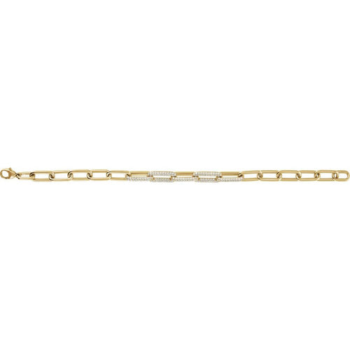 Diamond Paperclip Chain Bracelet