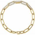 Diamond Paperclip Chain Bracelet