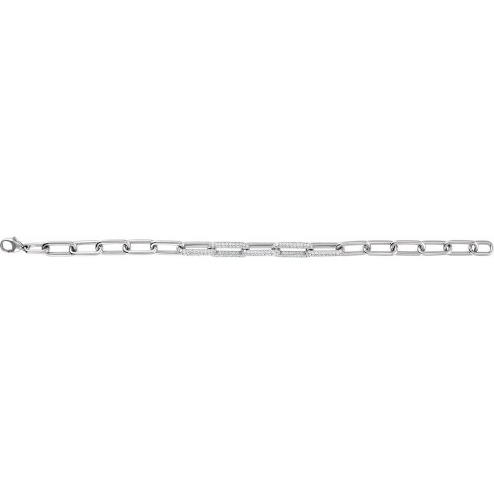 Diamond Paperclip Chain Bracelet