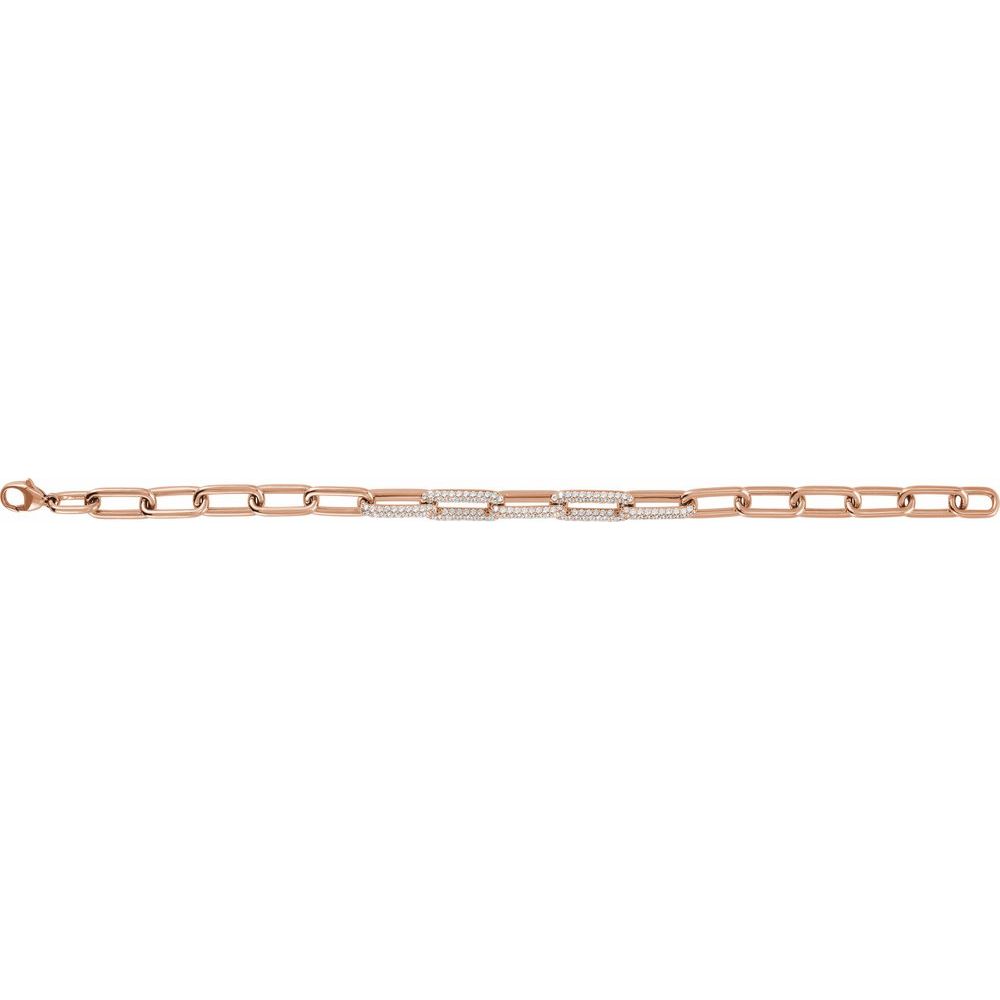 Diamond Paperclip Chain Bracelet